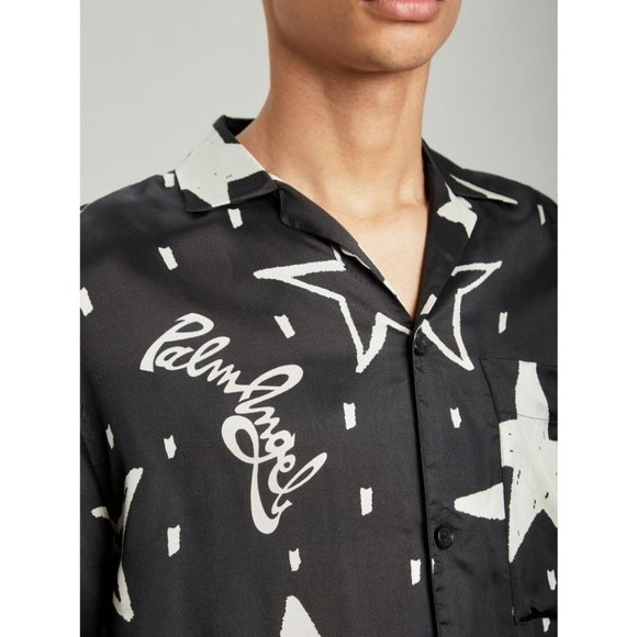 Palm Angels Night Sky Bowling Shirt Star Print Logo Button Up Matching Set - Picture 3 of 12